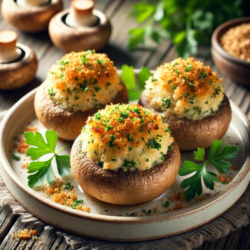 Gefüllte Champignons mit Käse und Kräutern