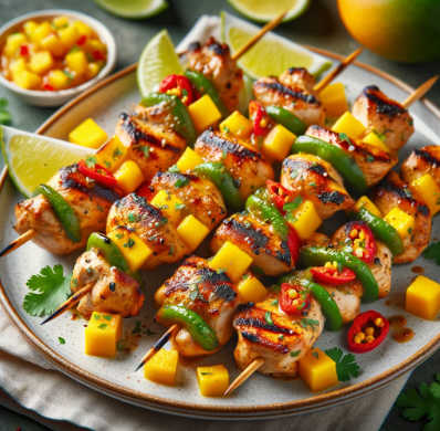 Hhnchenspiee mit Mango-Chili-Salsa