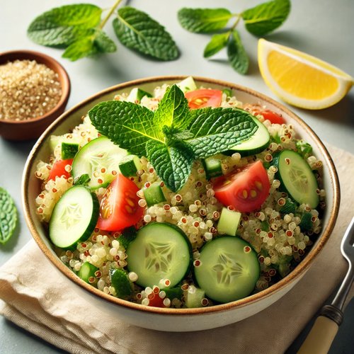 Quinoa-Salat mit Gurke und Minze