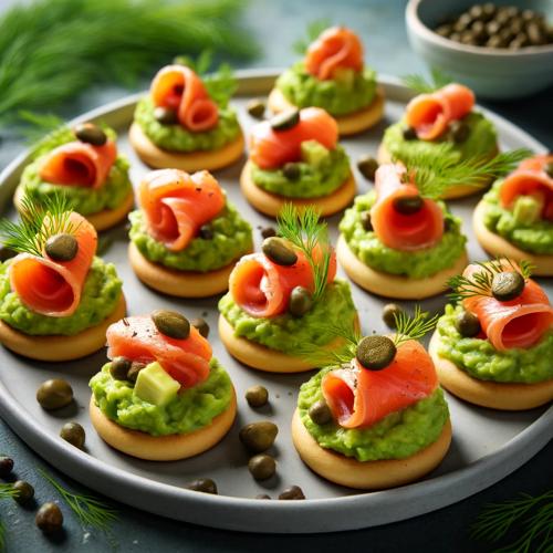 Rucherlachs und Avocado-Canaps